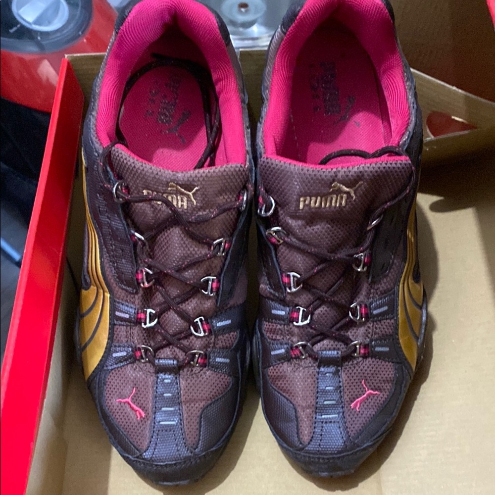 Puma Women's Brown and Gold Athletic Shoes